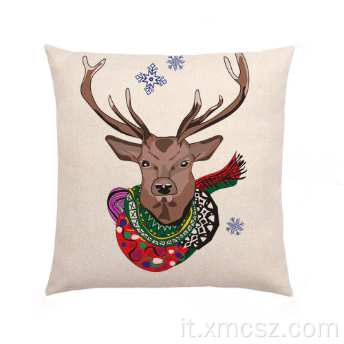 Tema newdeer carino in lino in cotone popolare cuscino